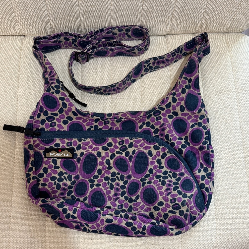 KAVU Sydney satchel Women's Purple and Black Patterned Bag